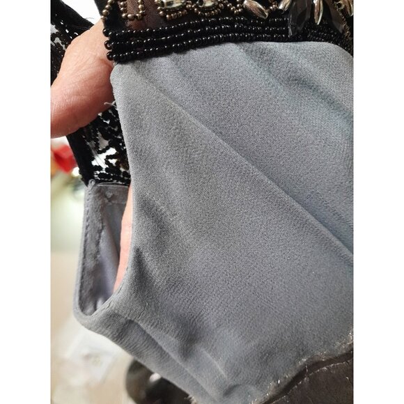 Cache Luxe Embellished Chiffon Silk Dress Baby Doll Fairy Princess Sz 2 Seafoam - Picture 16 of 16